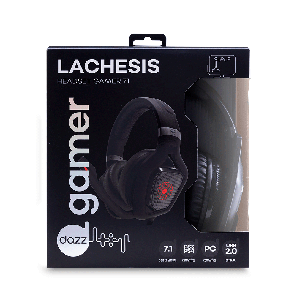Headset Gamer Dazz Lachesis Diamond, Surround 7.1, USB Preto
