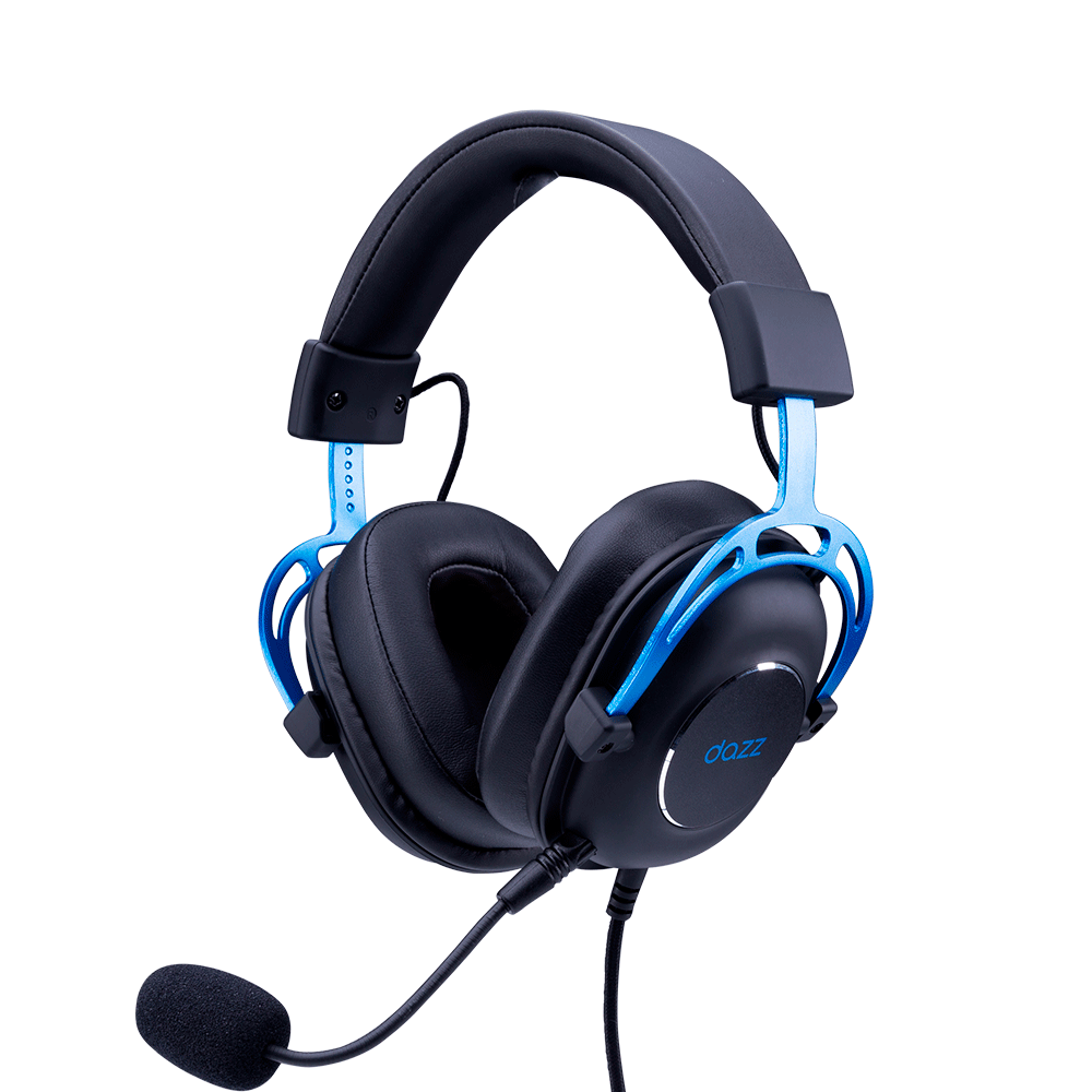 kazu_rbo　DPA-VUED 144MHz/435MHz Headset Gamer Dazz Ultralight, Surround 7.1, USB Preto / Azul