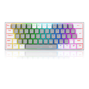 Teclado Mecânico Gamer Compacto Redragon Fizz RGB - K617-RGB-GW | Cinza / Branco DF - 582374