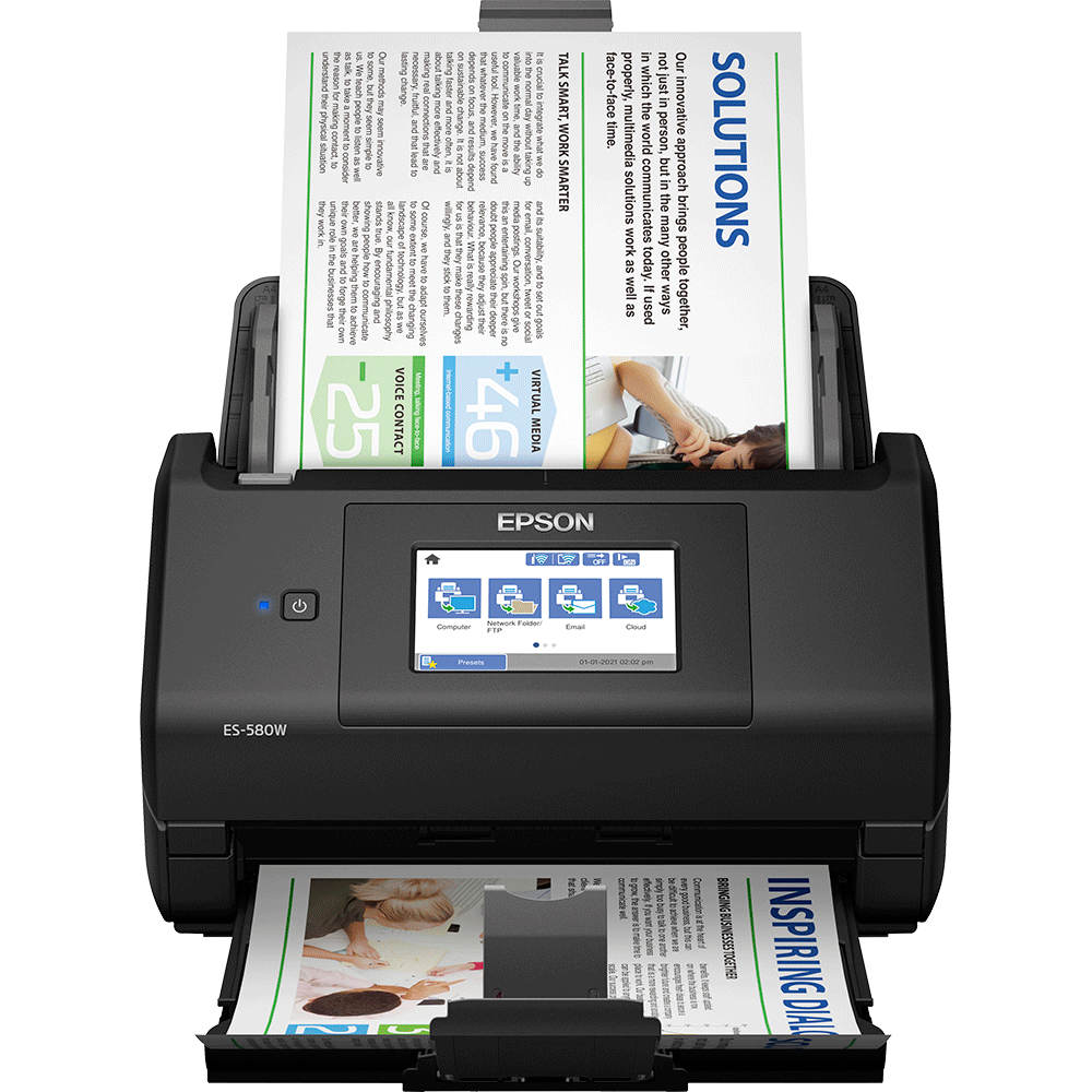 Scanner Epson WorkForce ES-580W Bivolt Preto - Fujioka Distribuidor