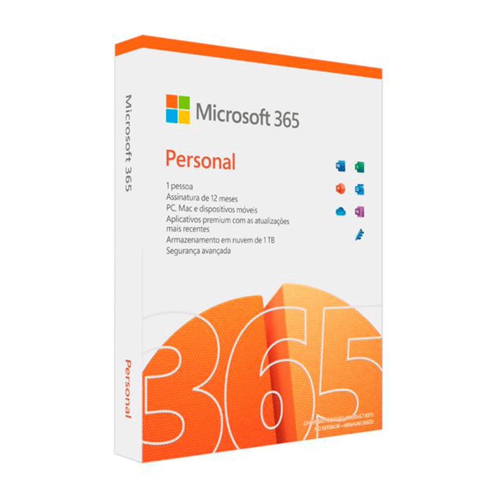 Microsoft Office 365 Personal, Assinatura Anual para 1 Usuário com 1TB na  Nuvem, PC, Mac, Tablets e Telefones - QQ2-01386 - Fujioka Distribuidor