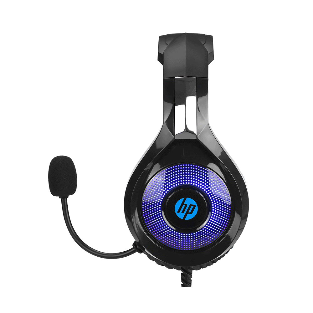 Headset Gamer HP, USB, P2, Blue Light, - DHE-8010 Preto / Azul