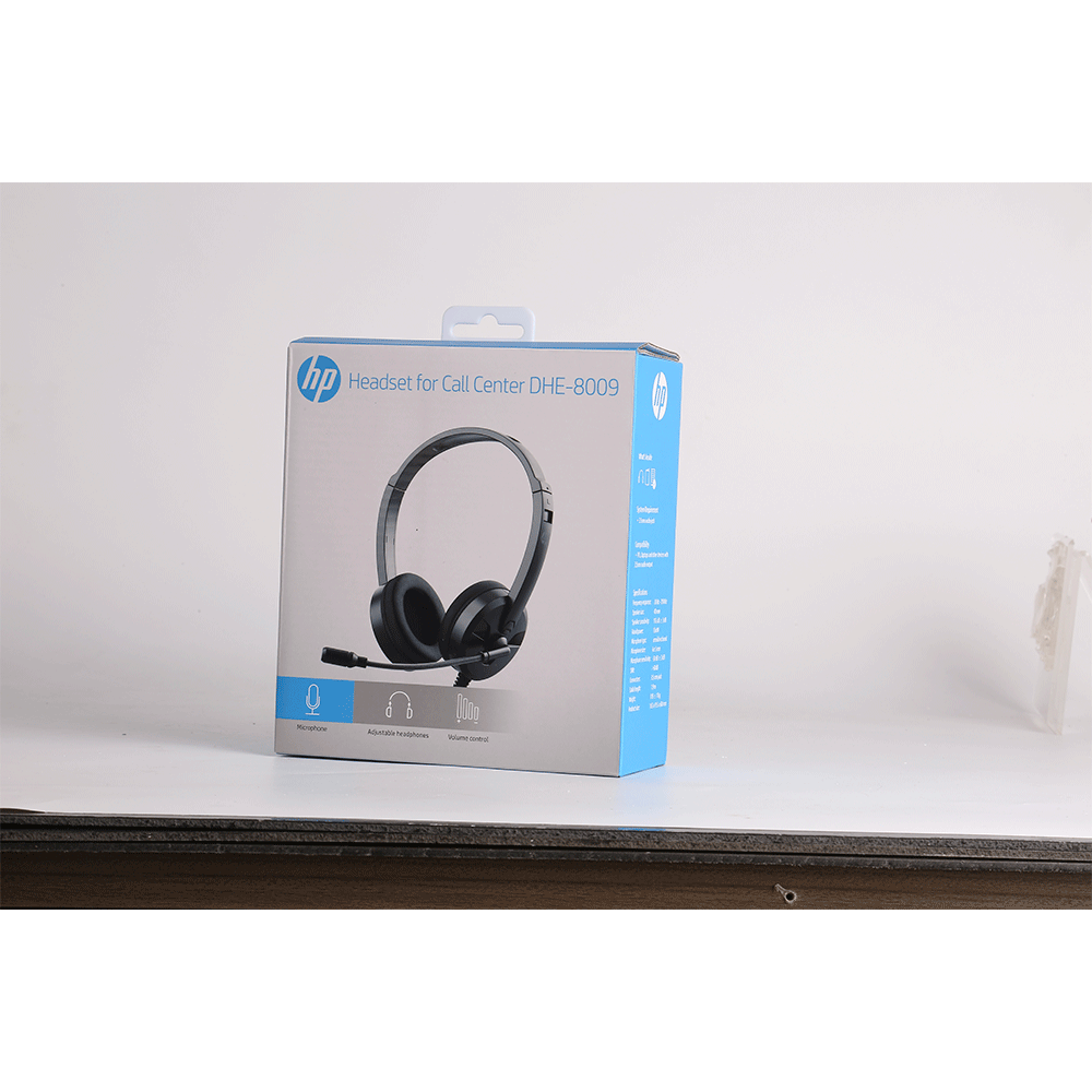 Headset Office HP Conexão P2 - DHE-8009 Black - Fujioka Distribuidor