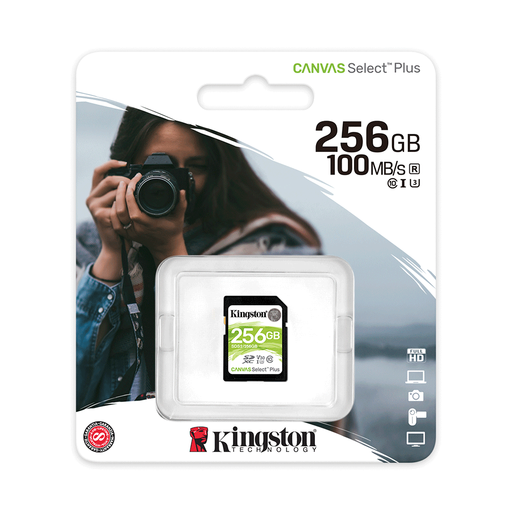 Cartão de Memória Kingston Canvas Select Plus Classe 10 256GB
