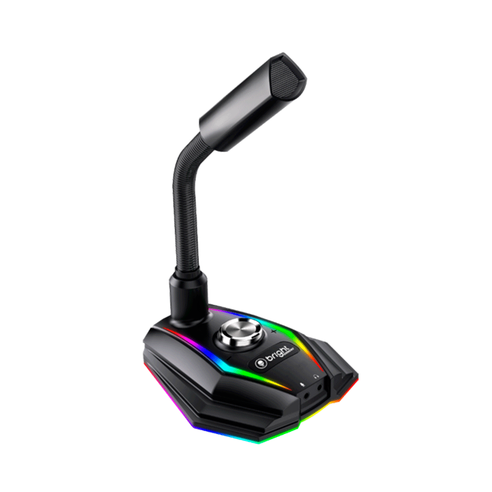Microfone Bright Gamer Rgb Mesa Usb - 0604 Preto - Fujioka