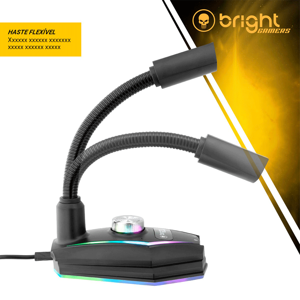 Microfone Bright Gamer Rgb Mesa Usb - 0604 Preto - Fujioka