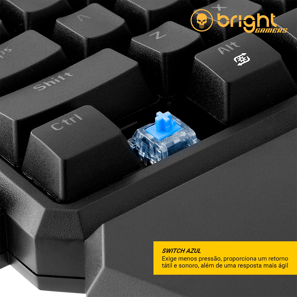 Teclado Bright Mecânico One Hand Gamer - GTC563 Preto - Fujioka