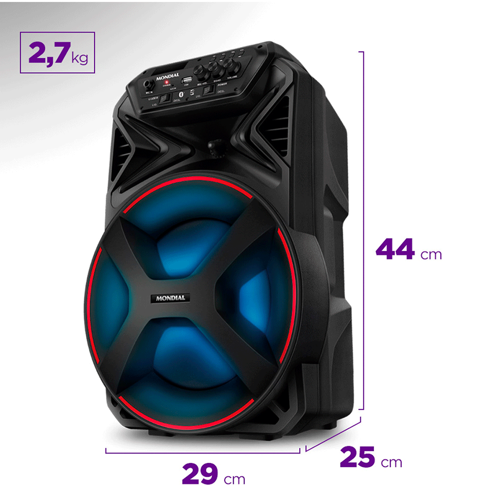 Caixa de Som Amplificada Mondial Connect Partyplus CM-250