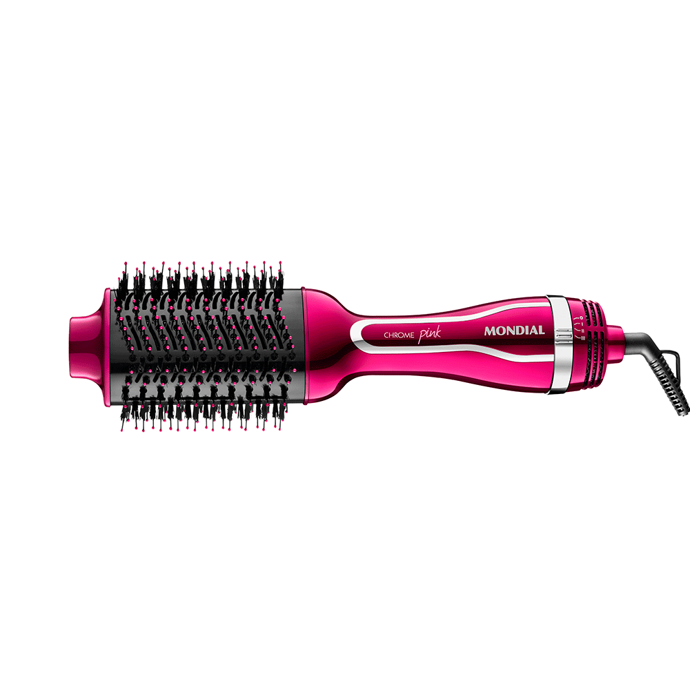 Escova Secadora Mondial Chrome Pink Line ES-04 220V - Fujioka