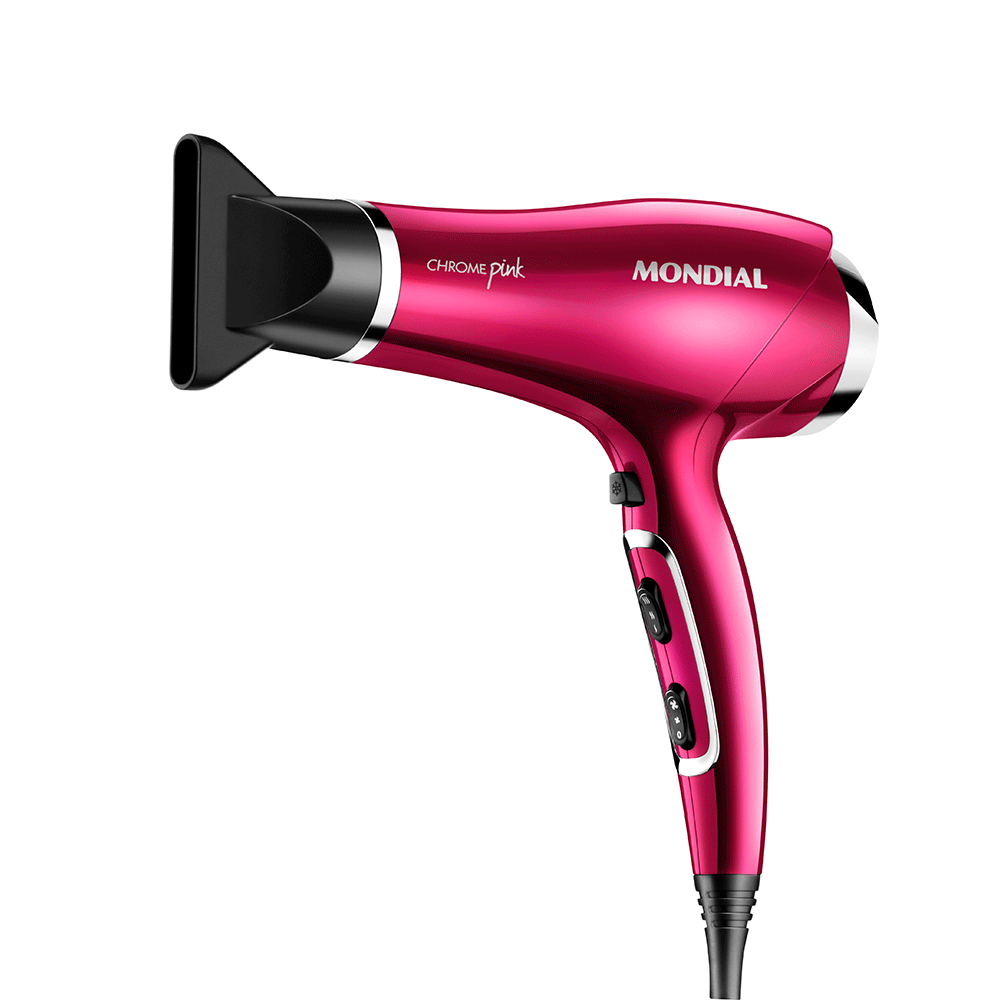 Secador de Cabelos Mondial Chrome Pink 2.000W SC-36 127V - Fujioka