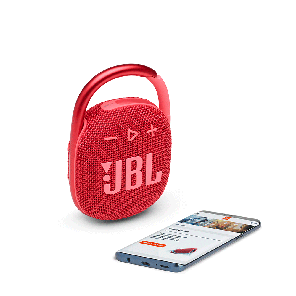 Caixa Bluetooth JBL Clip4 IPX67 | Vermelho - Fujioka Distribuidor