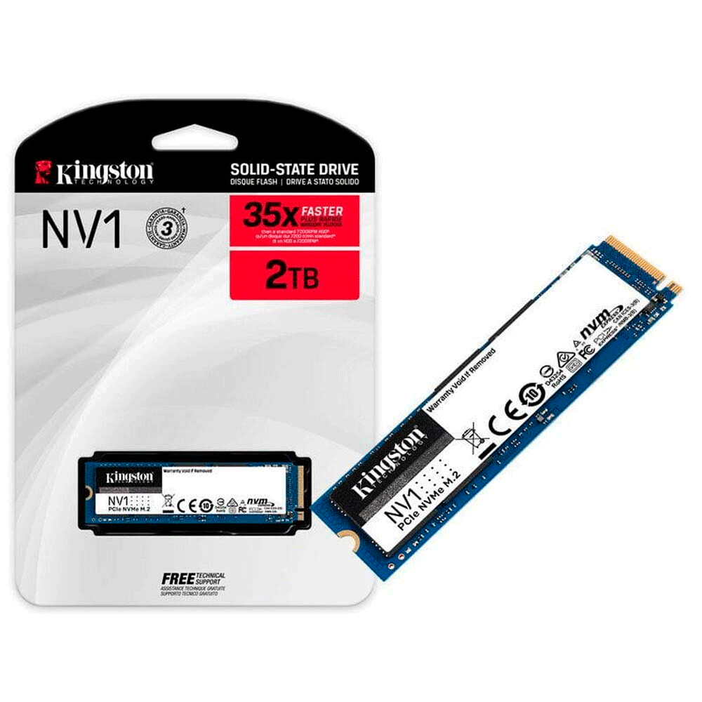 SSD Kingston NV1 M.2 2280 NVMe, Leitura: 2100MB/s e Gravação: 1700MB/s  Artigo: 801066 - Fujioka Distribuidor