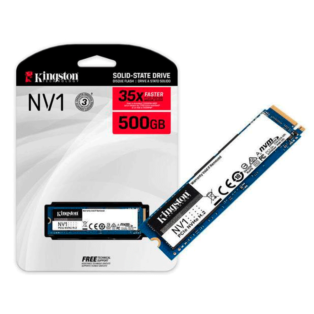 SSD Kingston NV1 M.2 2280 NVMe, Leitura: 2100MB/s e Gravação
