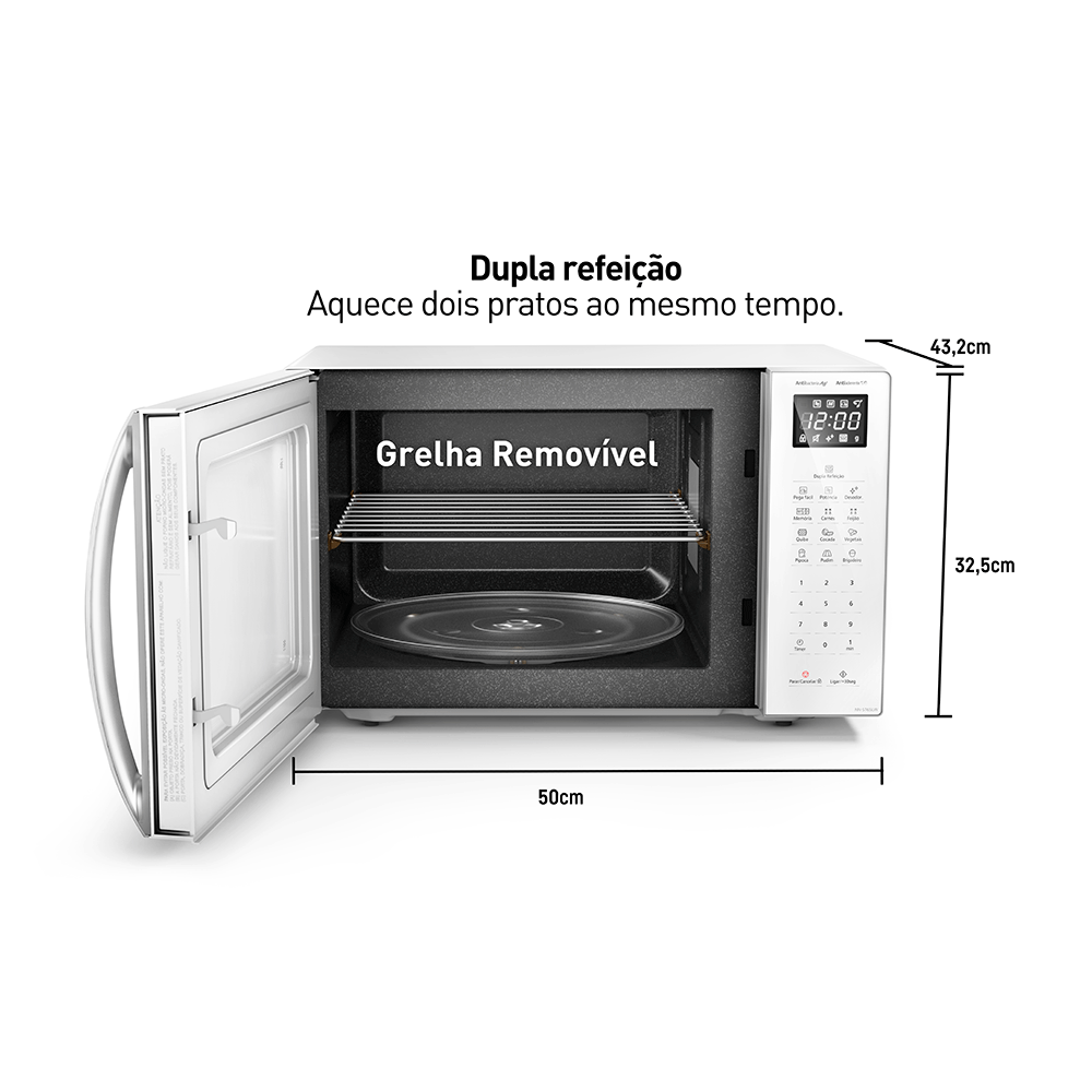 Forno de Micro-ondas Panasonic 34 Litros, Dupla Refeição NN