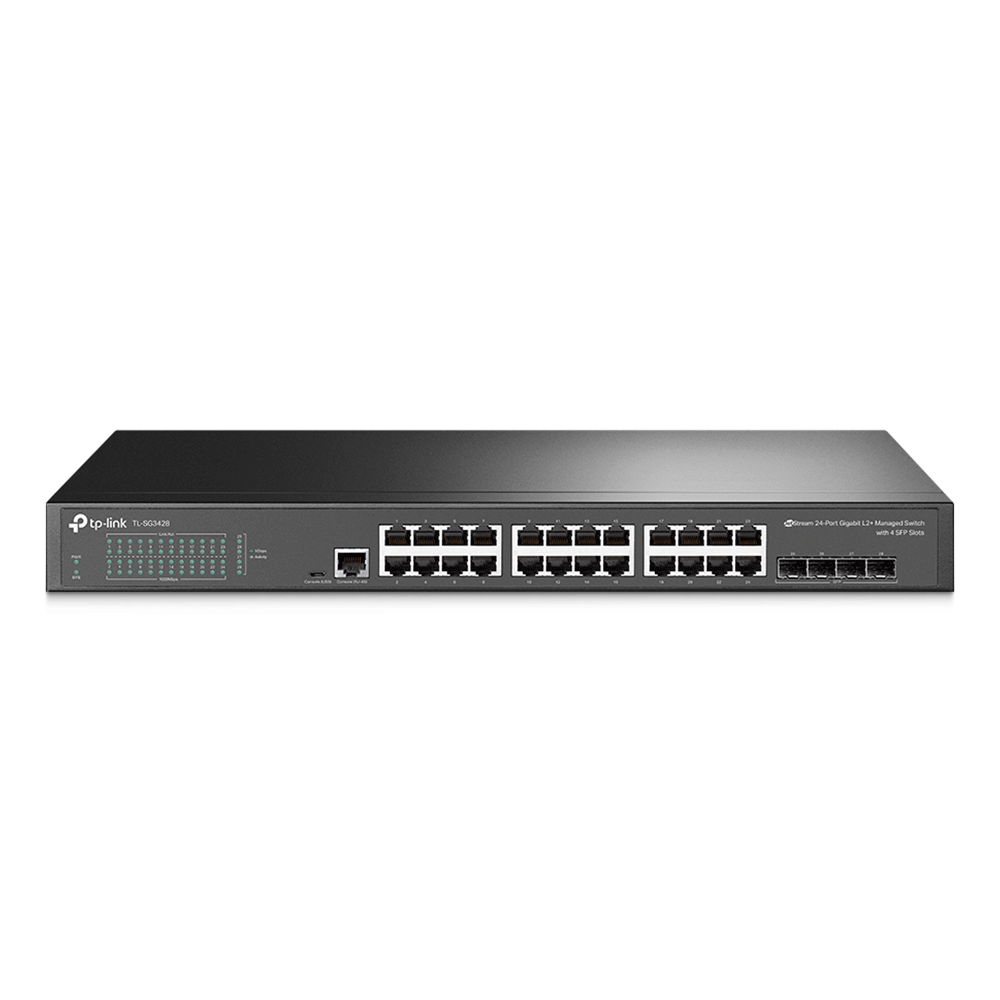 Switch TP-Link Gerenciável L2+ com 24 Portas Gigabit e 4 Slots SFP