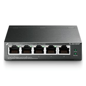 Switch Gigabit de Mesa TP-Link com 5 Portas (4 Portas PoE) 10/100/1000 Mbps - TL-SG1005P(UN) DF - 226456