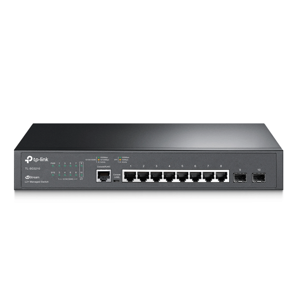 Switch TP-Link Gerenciável L2+ Gigabit 8 Portas + 2 Slots SFP Switch TP-Link Gerenciável L2+ Gigabit 8 Portas + 2 Slots SFP