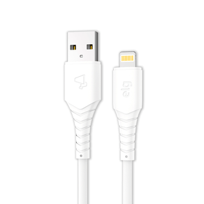 Cabo Lightning ELG Emborrachado 8 Pinos 2.4A / 12W - 1,2 Metro Branco L812W GO - 283034
