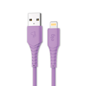 Cabo Lightning ELG Emborrachado 8 Pinos 2.4A / 12W - 1,2 Metro Roxo L812X DF - 283033