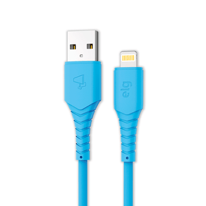 Cabo Lightning ELG Emborrachado 8 Pinos 2.4A / 12W - 1,2 Metro Azul L812T DF - 283032