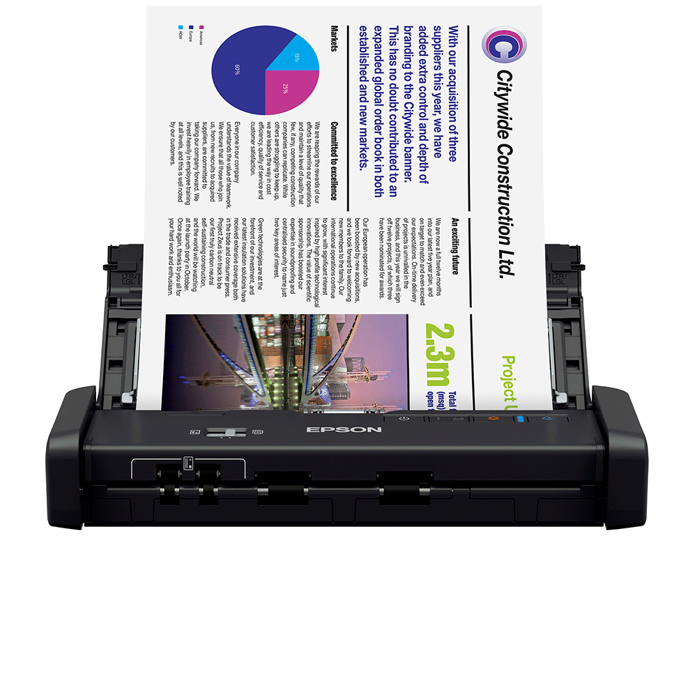 Scanner Portátil Epson WorkForce ES-200 Preto | Bivolt - Fujioka