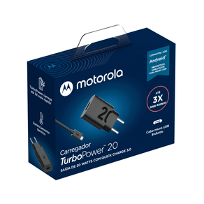Carregador Motorola Turbo Power 20W - Com Cabo Micro USB | Bivolt GO - 283053