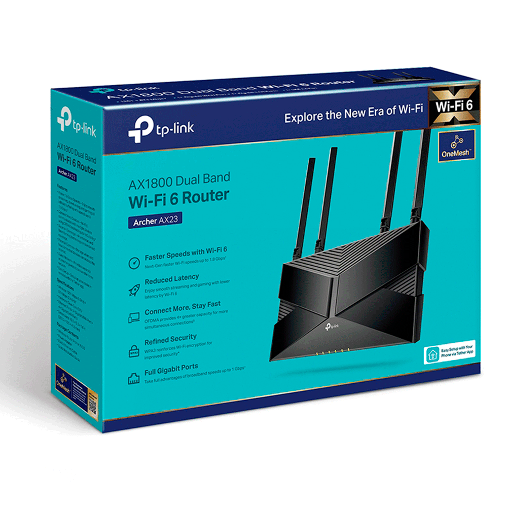 Roteador Wireless TP-Link Wi-Fi 6 Gigabit Dual Band AX1800 - EX220