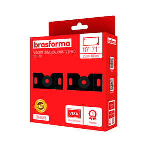 Suporte Brasforma Fixo Universal para TV LED, LCD, Plasma, 3D e Smart TV de 10 Suporte Brasforma Fixo Universal para TV LED, LCD, Plasma, 3D e Smart TV de 10