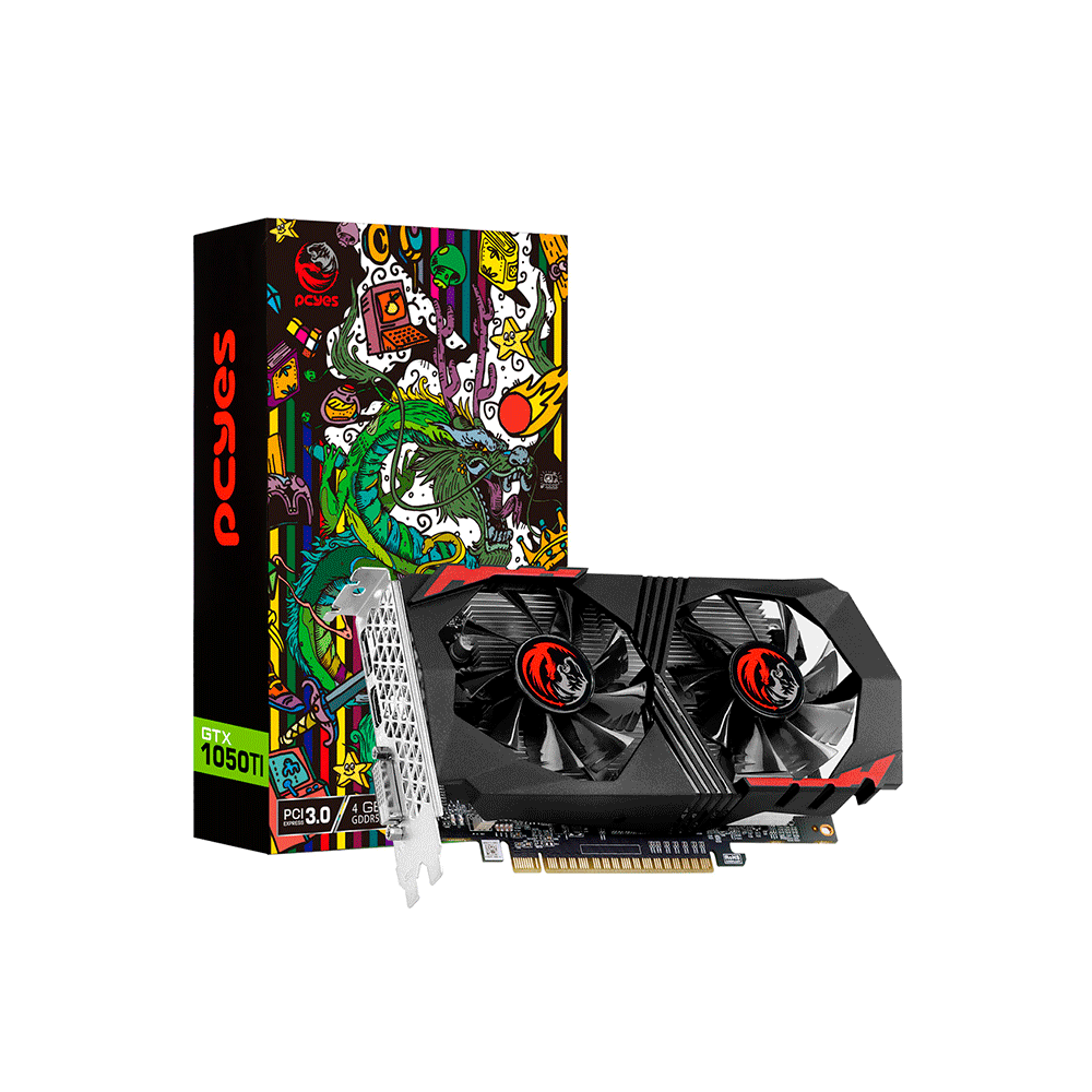 Placa de Vídeo Pcyes Nvidia GeForce GTX 1050 TI 4GB GDDR5 128Bits