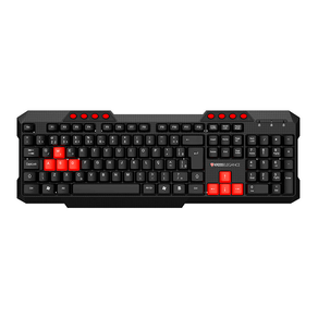 Teclado Com Fio Kross Multimídia Elegance, USB, ABNT2 - KE-K103V3 | Preto/Vermelho DF - 582462