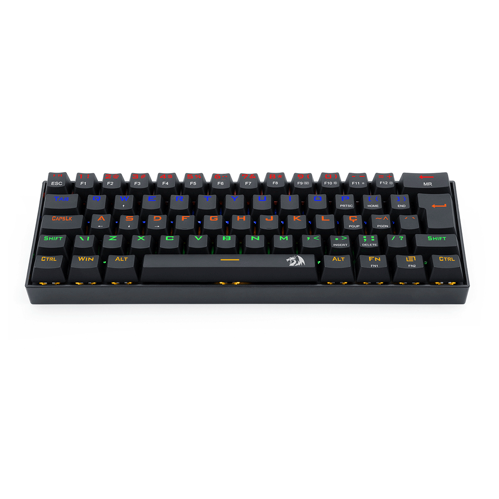 Teclado Gamer Mecânico Redragon Lakshmi Rainbow, Switch Marrom