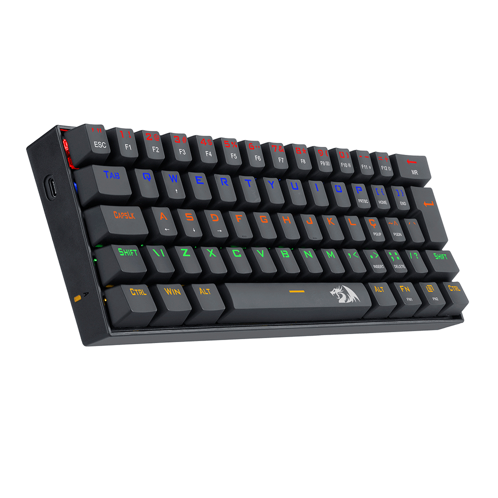 Teclado Gamer Mecânico Redragon Lakshmi Rainbow, Switch Marrom