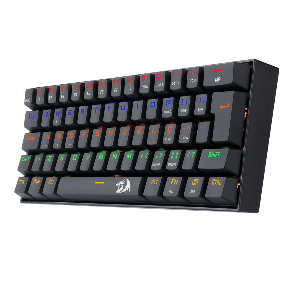 Teclado Gamer Mecânico Redragon Lakshmi Rainbow, Switch Marrom