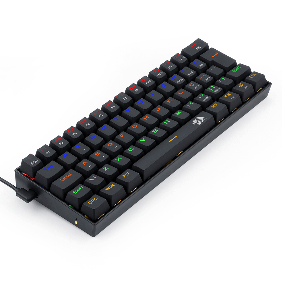 Teclado Gamer Mecânico Redragon Lakshmi Rainbow, Switch Marrom