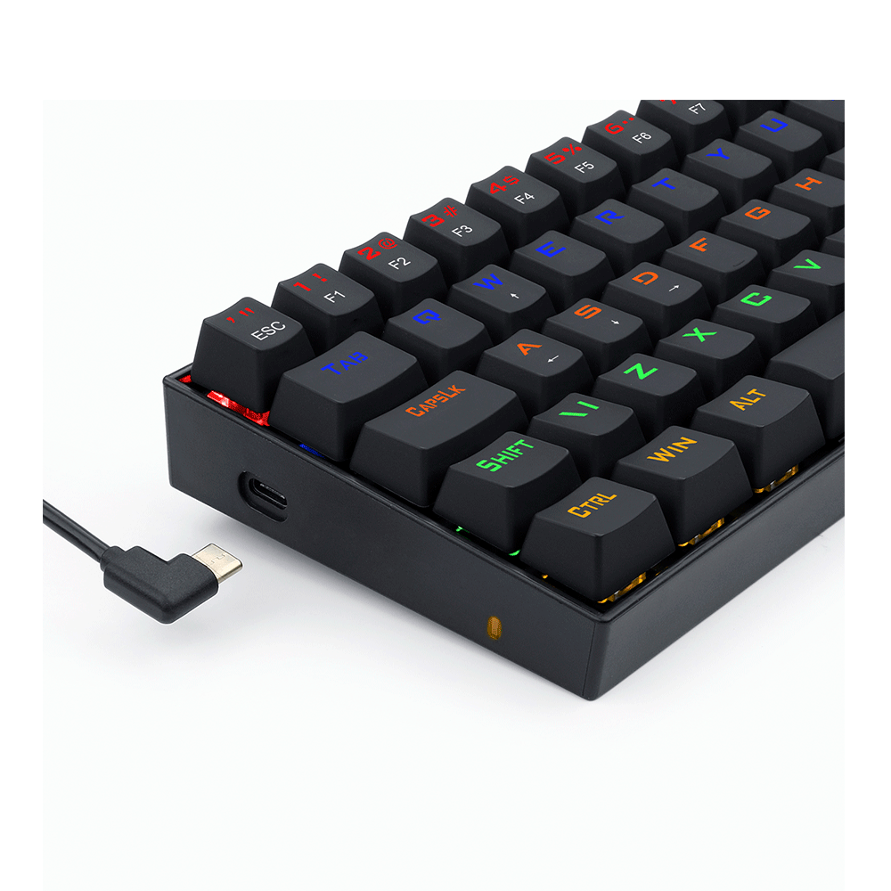 Teclado Gamer Mecânico Redragon Lakshmi Rainbow, Switch Marrom