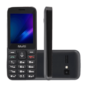 Celular Multilaser ZAPP II 2,4 Pol, Conexão 3G, 512MB, 4GB, KaiOS, Facebook, Whatsapp - P9161 | Preto DF - 279058