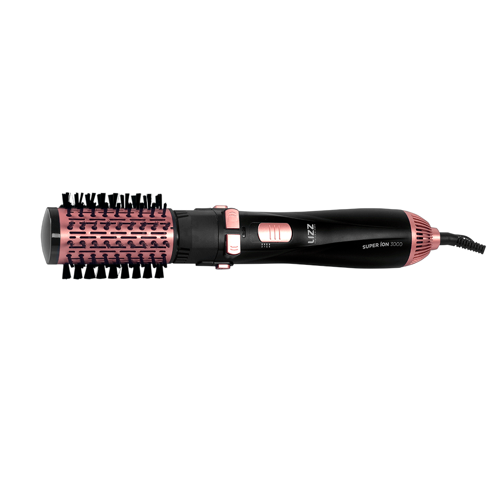 Escova Rotativa Lizz 5 em 1 Super Íon 3000 - 1300W, Preto/Rose