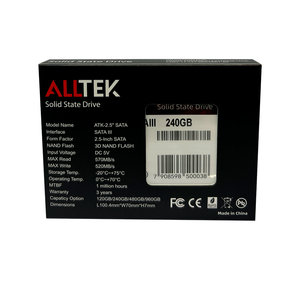 SSD Alltek 2.5 SATA III 6 Gbs - ATKSSDS | 240GB Artigo: 801166