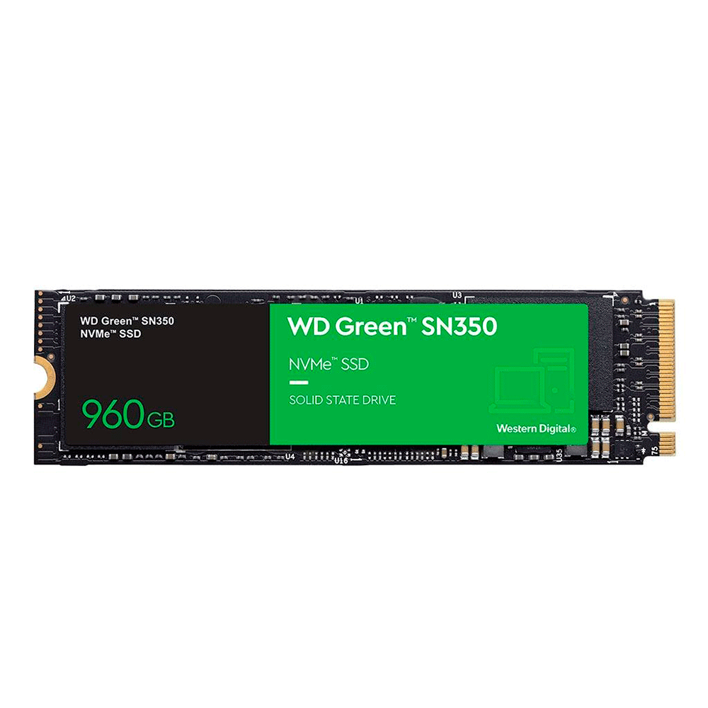 SSD WD Green 960GB SN350 NVMe M.2 2280, Leitura Sequencial até