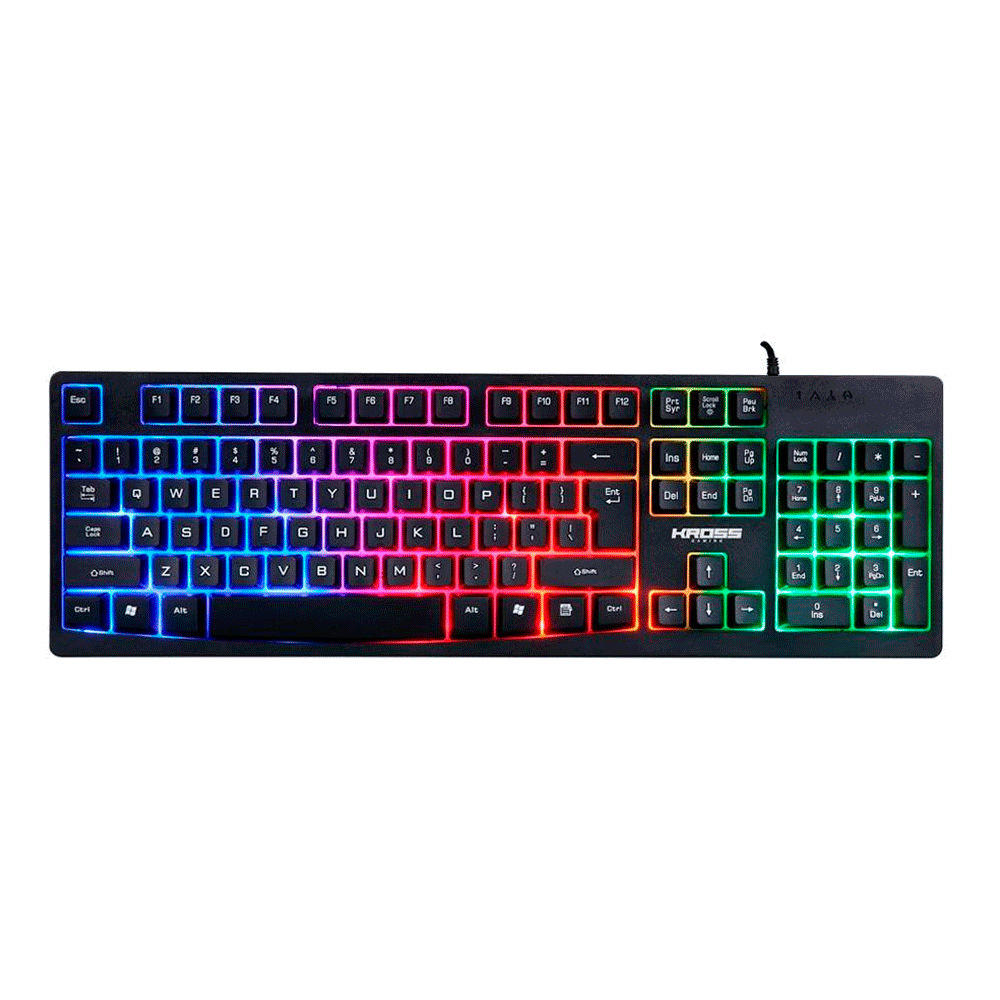 Teclado Gamer Kross com Fio, Membrana Njord USB, LED - KE-KG105