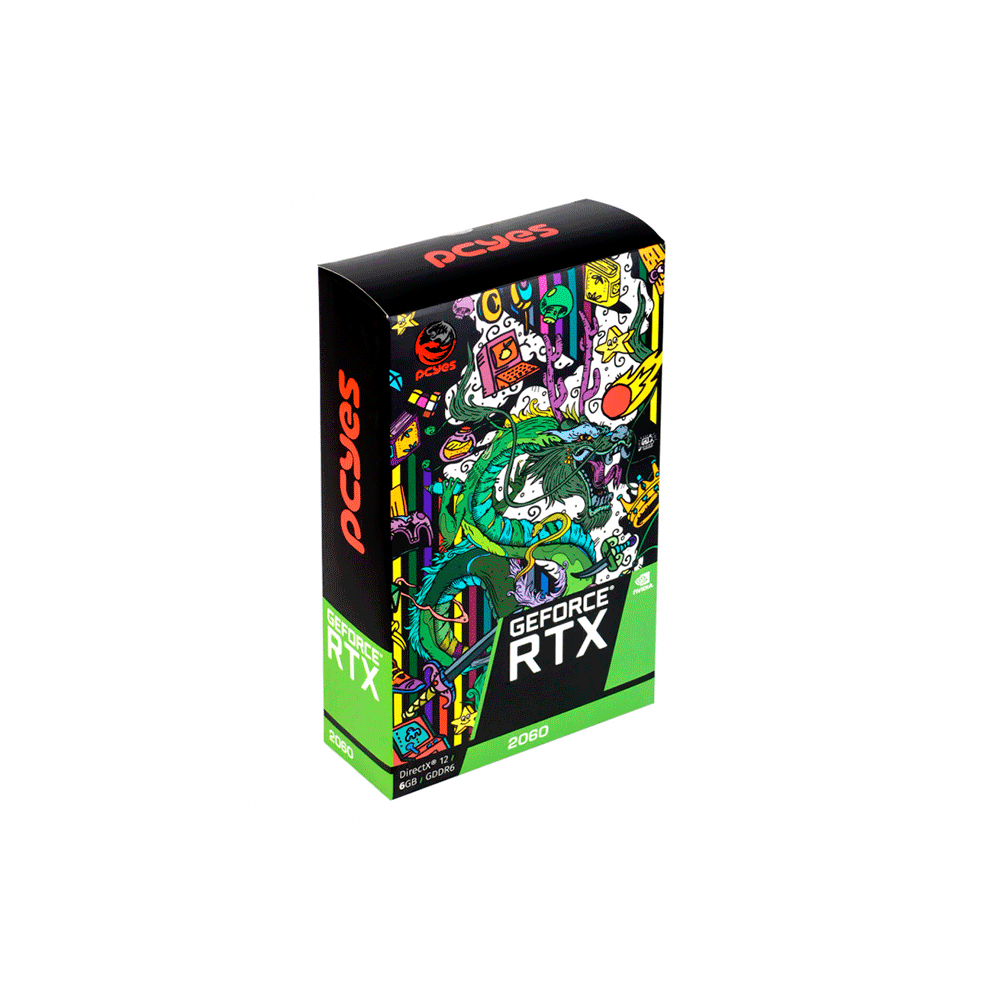 Placa de Vídeo Pcyes Nvidia GeForce RTX 2060, 6GB GDDR6, 192 Bits