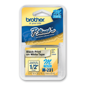 Fita Para Rotulador Brother M231 Branca Escrita Preta DF - 233181 Fita Para Rotulador Brother M231 Branca Escrita Preta DF - 233181
