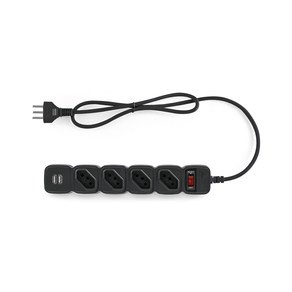 Protetor Eletrônico Intelbras 4 Tomadas, 2 USB EPE 204 USB BR Preto | Bivolt GO - 268052