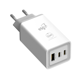 Carregador de Parede ELG Universal W65GAN 2 USB-C / 1 USB-A 3.0A | Branco GO - 283112