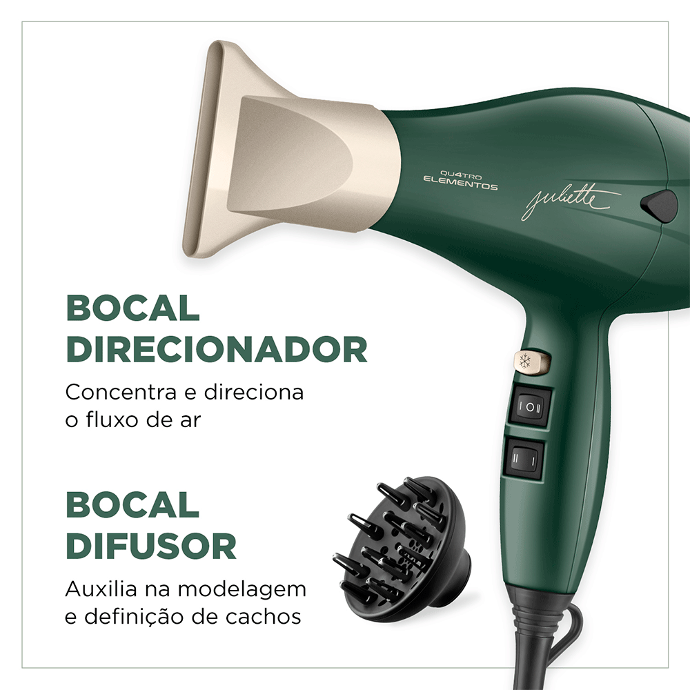 Secador de Cabelo By Juliette, Mondial, Verde Oliva, 2000W - SCP