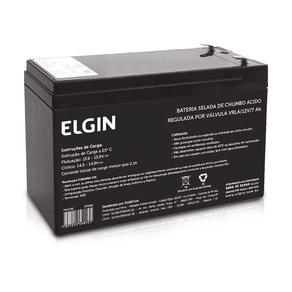 Bateria Selada de Chumbo Elgin VRLA 12V 7Ah F187 DF - 582555