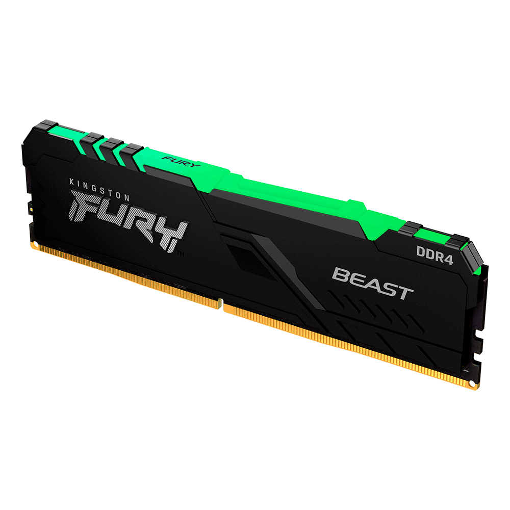 Memória Kingston Fury Beast, RGB, 3200MHz, DDR4 CL16 | 16GB Artigo