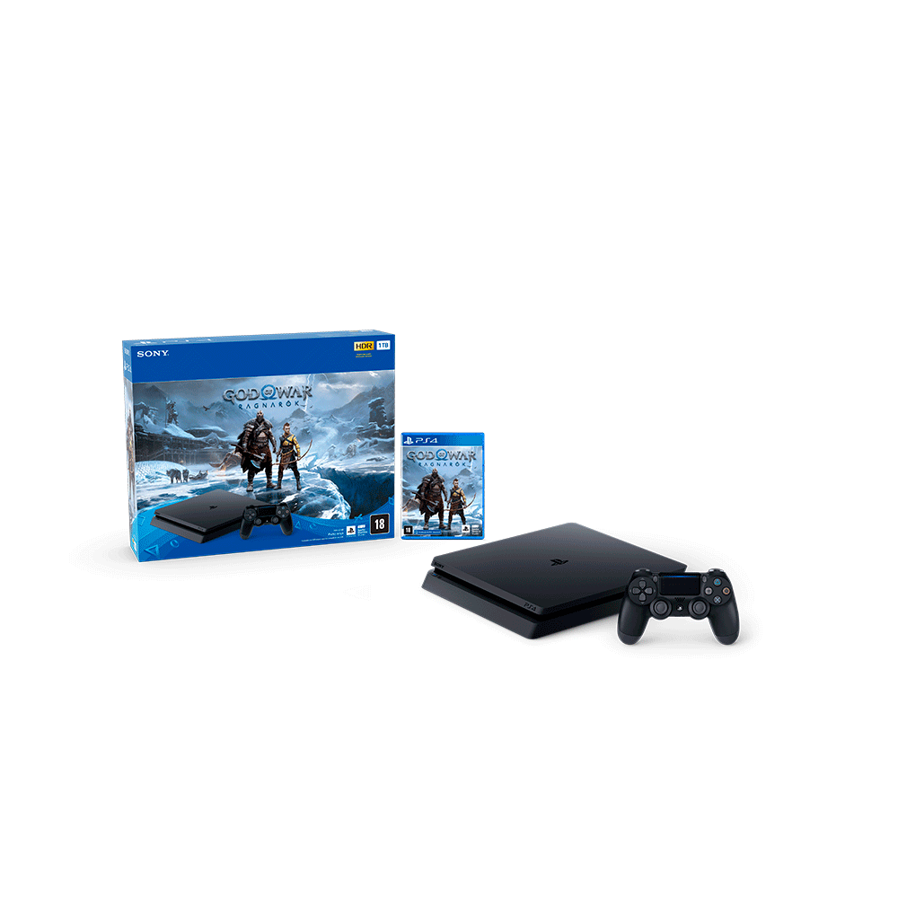 CONSOLE PS4 SLIM 1TB + 3 JOGOS PRETO NACIONAL