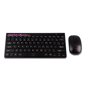 Kit Teclado e Mouse Maxprint Freestyle Series, Sem Fio | Preto/Rosa DF - 582361 Kit Teclado e Mouse Maxprint Freestyle Series, Sem Fio | Preto/Rosa DF - 582361
