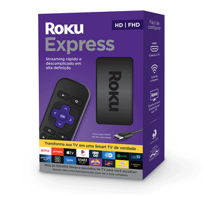 Roku Express, Streaming player Full HD, com controle remoto e cabo HDMI  | Preto GO - 278701
